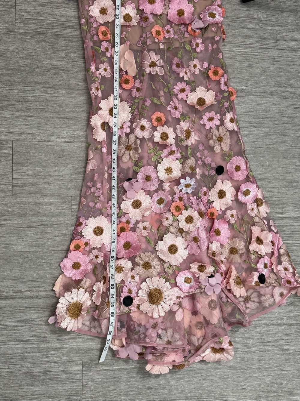 Bronx and Banco Jasmine 3D Floral Embroidered Mermaid Gown Pink M Wedding - Picture 7 of 10